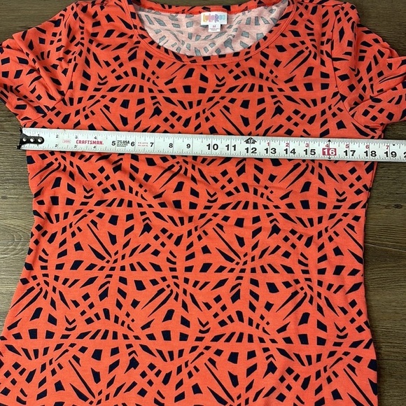 LiLaRoe Julia Coral Navy Mosiac Print Knit Dress, size XL - Picture 5 of 9